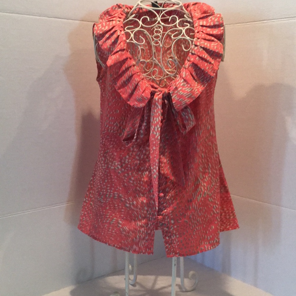 💕💕💕Banana Republic pleated Collar Top with tie - Picture 1 of 8